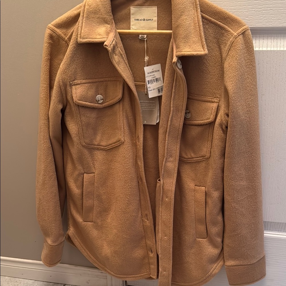 NWT Thread & Supply Tan Shirt Jacket
